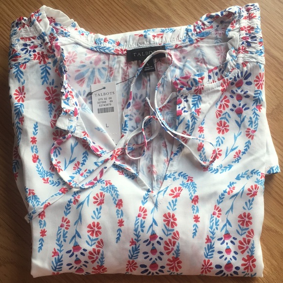 Talbots Woman’s Floral Printed Long Sleeve Top - Picture 5 of 5